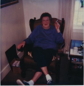 Germ in 1986, shortly before she died in this chair. Photo credit: Janet Hayward Burnham & Bill Hayward